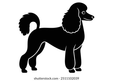 Poodle Dog Vector Illustration - Elegant and Intelligent Pet Clipart