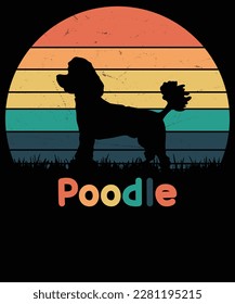 Poodle dog vintage T-shirt design.