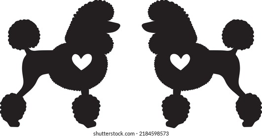 Poodle Heart 1 Dog Vector File