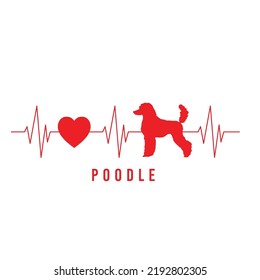 Poodle Heartbeat Design Poodle Dog Lovers