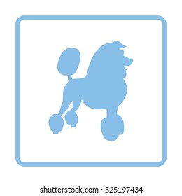 Poodle icon. Blue frame design. Vector illustration.