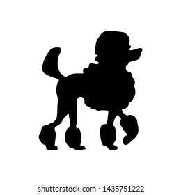 Poodle icon. Dog standing silhouette. Vector flat illustration isolated on white background.