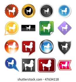 Poodle icon isolated on a white background.