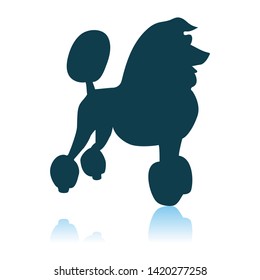 Poodle Icon. Shadow Reflection Design. Vector Illustration.