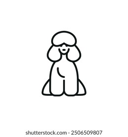 Poodle icon. A simplified representation of a Poodle, often a symbol of loyalty, companionship, and domestic life. Perfect for use in pet care, veterinary services. Vector illustration 