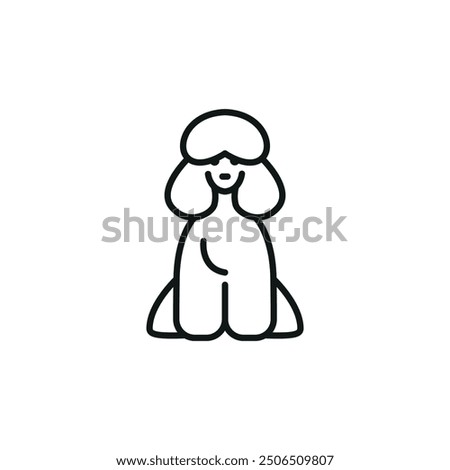 Poodle icon. A simplified representation of a Poodle, often a symbol of loyalty, companionship, and domestic life. Perfect for use in pet care, veterinary services. Vector illustration 