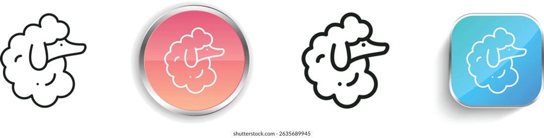 poodle icon. Thin Linear, Regular and Button Style Design Isolated On White Background