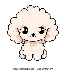 poodle maltipu kawaii dog character vector illustration