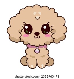 poodle maltipu kawaii dog character vector illustration