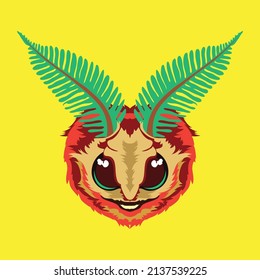 Poodle moth face vector illustration in cute cartoon style, perfect for tshirt style and mascot logo 