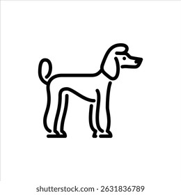 poodle outline icon. dog breed black line illustration.