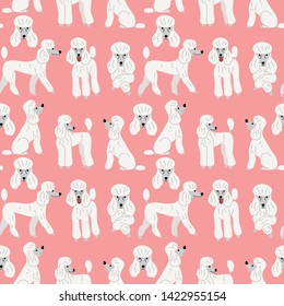 poodle pattern,dog poses,dog breed,seamless pattern background