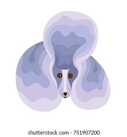 Poodle. Portrait of a poodle dog in cartoon style. Vector illustration for design patches, textiles, design books, magazines, banners. Dog symbol of the year 2018