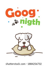 poodle sleep and dog background and vector picture