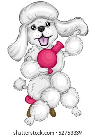 Poodle using blower - Vector