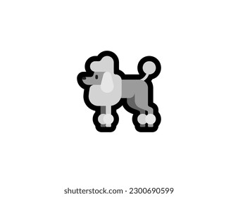 Poodle vector icon on a white background. Poodle emoji illustration. Isolated poodle dog vector emoticon