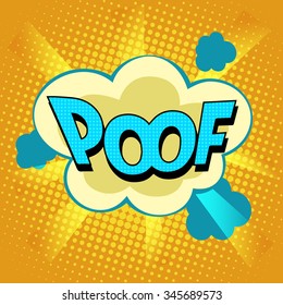 poof comic bubble retro text pop art style