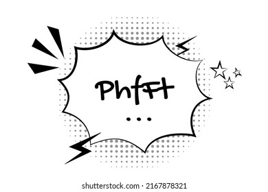 Poof - Comic Expression Vektorgrafik Text Riesig Pop-Art Comicbuch-Cartoon fart Cloud flach Design Bad Stink Toxic Aroma Rauchwolke isoliert weißen Hintergrund Symbole und Soundeffekte