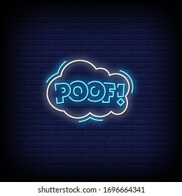 Poof Neon Signs Style Text Vector