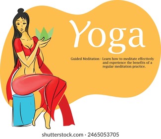 POOJA BHABHI Promoting yoga in a saree, this vector of a fit woman exudes grace, strength, and beauty, inspiring wellness and empowerment.