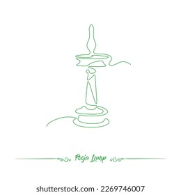 pooja lamp single line drawing vector