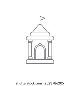 Pooja mandir Grey icon with white background