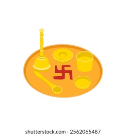 Pooja Thali, Diwali, Hindu, Indian Symbol Illustration