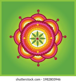 pookalam design vector color illustration