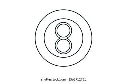 Pool 8 ball billiard symbol flat icon vector image