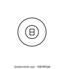 Pool 8 ball, Billiard symbol thin line icon. Linear vector illustration. Pictogram isolated on white background