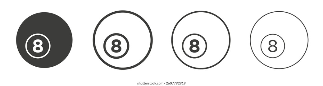 Pool 8 ball icon collection for website designs