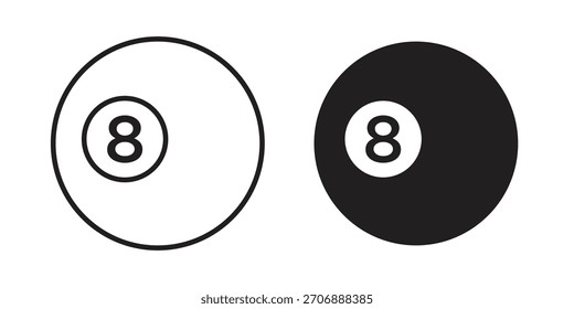 Colección de icono de bola de piscina 8. iconos simples modernos para el Web