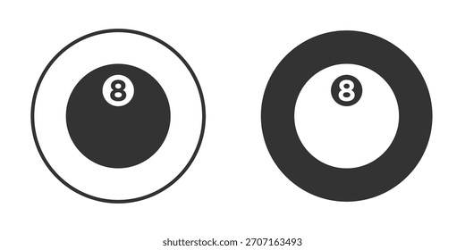 Icono de la bola de la piscina 8 para el diseño del Sitio web, logotipo para el Web y los App.