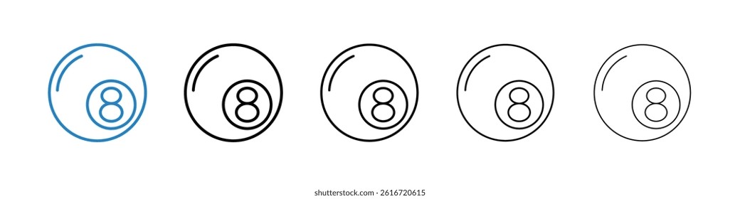 Pool 8 ball icons collection vectors for web ui