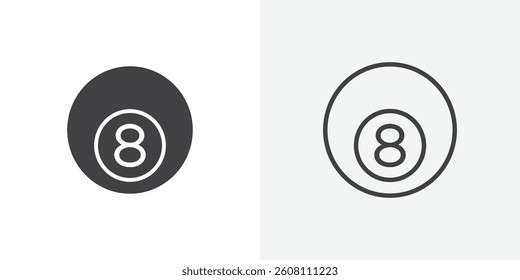 Pool 8 ball icons design. vector icons for ui designs