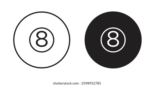 Pool 8 ball vector line icon illustration collection.