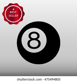Pool 8 BallVector Icon Illustration