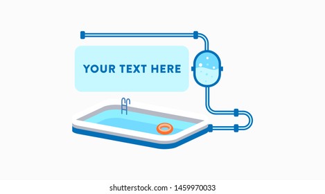 Pool Architecture Vector. Water Filter System