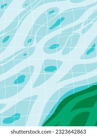 pool background with waves, water, grass