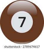 pool ball 7 billiard illustration colorful sports game design cue ball snooker recreation playful logo t shirt graphic retro