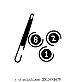 Pool Ball Glyph Icon, Vector illustration