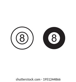 Pool ball Icon. Billiard symbol for your web design, logo
