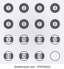 Pool ball icon set . Vector illustration