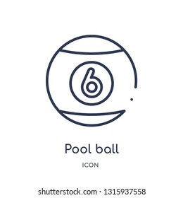 pool ball icon from sports outline collection. Thin line pool ball icon isolated on white background.