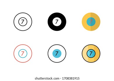 pool ball icon vector illustration with different style design. isolated on white background