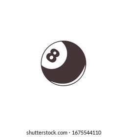 signo vectorial de la bola de pool aislado para diseño gráfico y web. plantilla de símbolo de bolas de pool editable en fondo blanco.