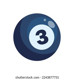 Pool ball isolated on white background. Vector illustration