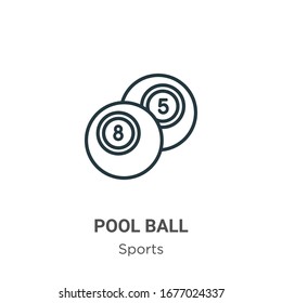 Pool ball outline vector icon. Thin line black pool ball icon, flat vector simple element illustration from editable sports concept isolated stroke on white background