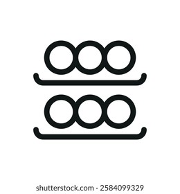 Pool ball storage shelf line icon, billiard ball rack vector symbol with editable stroke