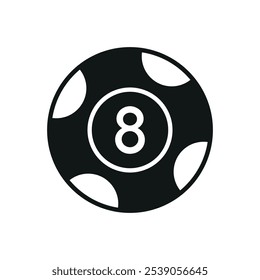 Pool ball Vector Icon Design Illustration - Billiard logo icon design Pro Vector - 8 illustration and Eight Ball Pool